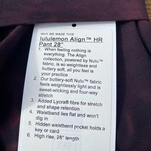 Lululemon Align Pant 28" , Size 0, tried on but never worn